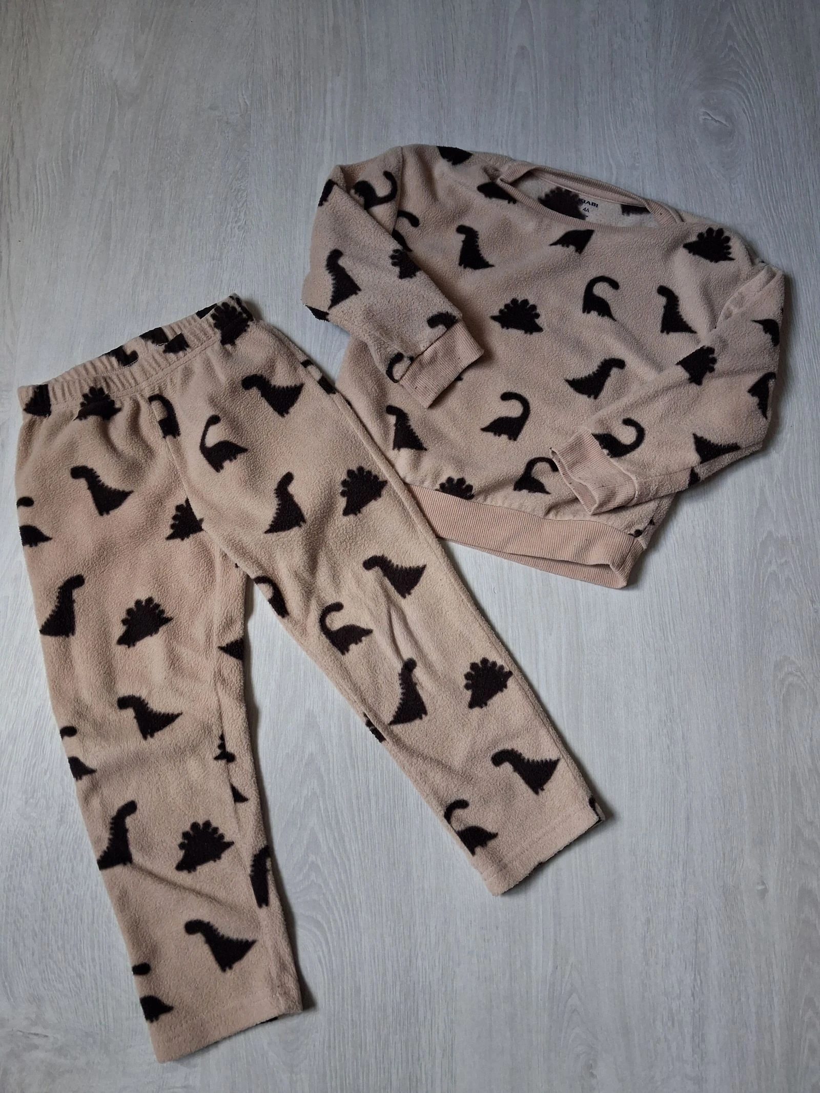 Pyjama polaire Kiabi 4 ans (104 cm) dinosaure beige chaud